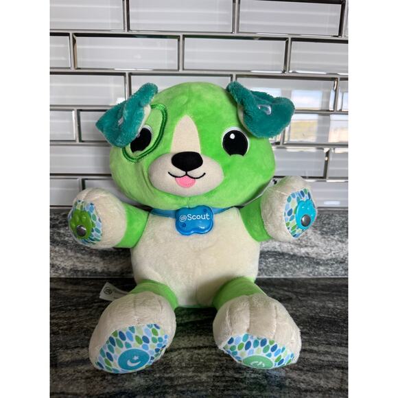 LeapFrog My Pal Scout Smarty Paws Interactive Green Plush Dog - Picture 1 of 10